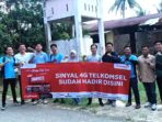 Di Desa Mulaya Jaya Kecamatan Nibung Kabupaten Muratara sudah dipasang tower mini sehingga tidak blank spot lagi. -Foto : Istimewa-