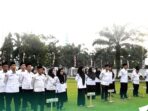 Pegawai Kemenag Kabupaten Musi RAwas mengikuti apel pagi rutin di halaman kantor, Senin 3 Agustus 2026.