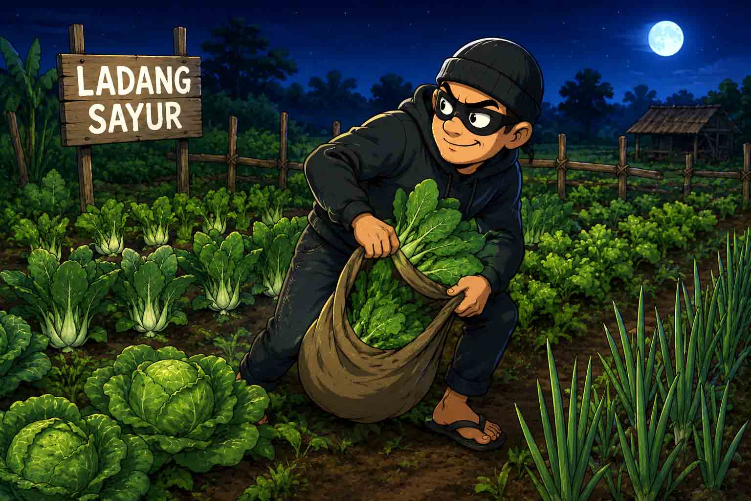 Foto : Ilustrasi mencuri sayur di ladang